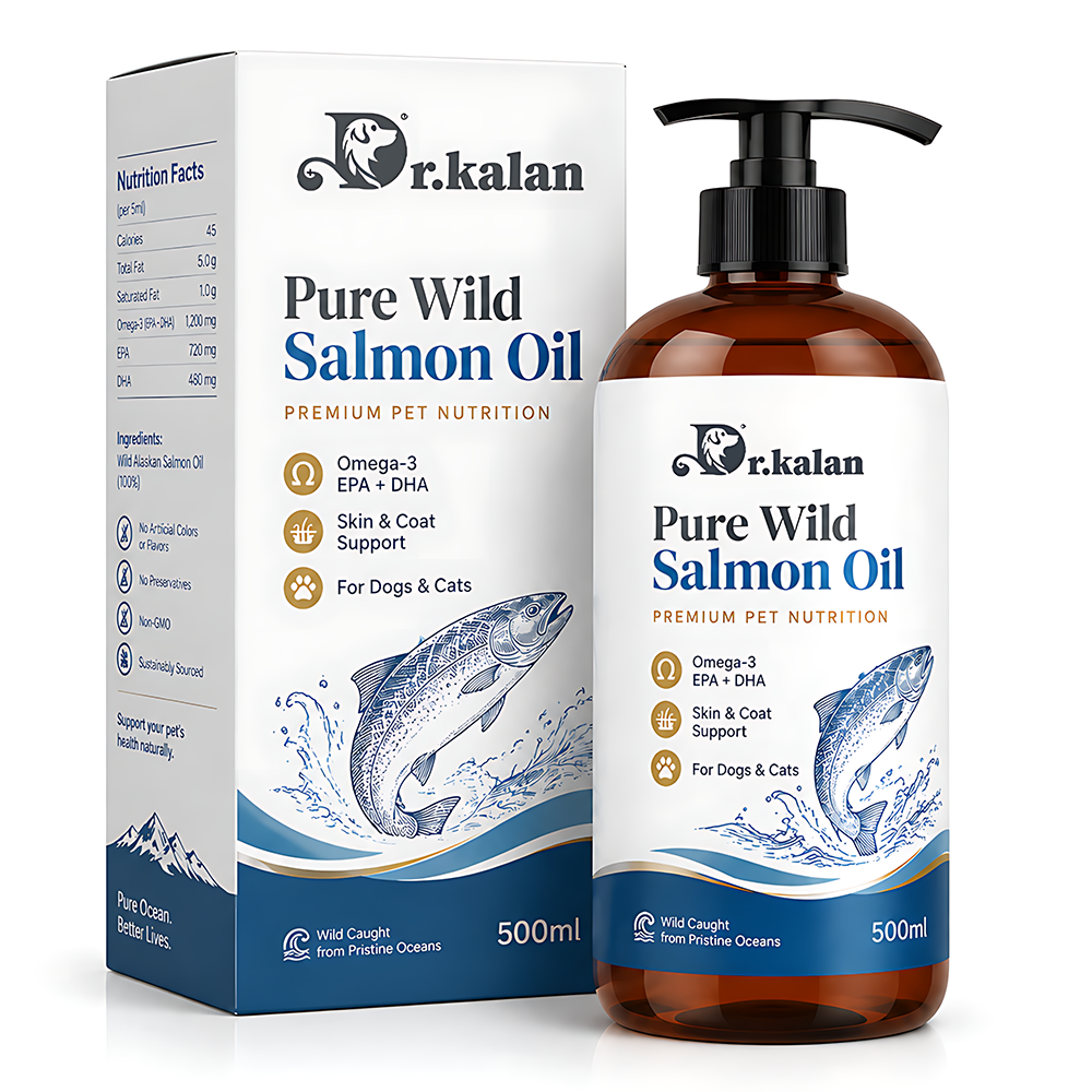 Dr. Kalan Liquid Salmon Oil for Dogs & Cats – Omega-3 Skin & Coat Support