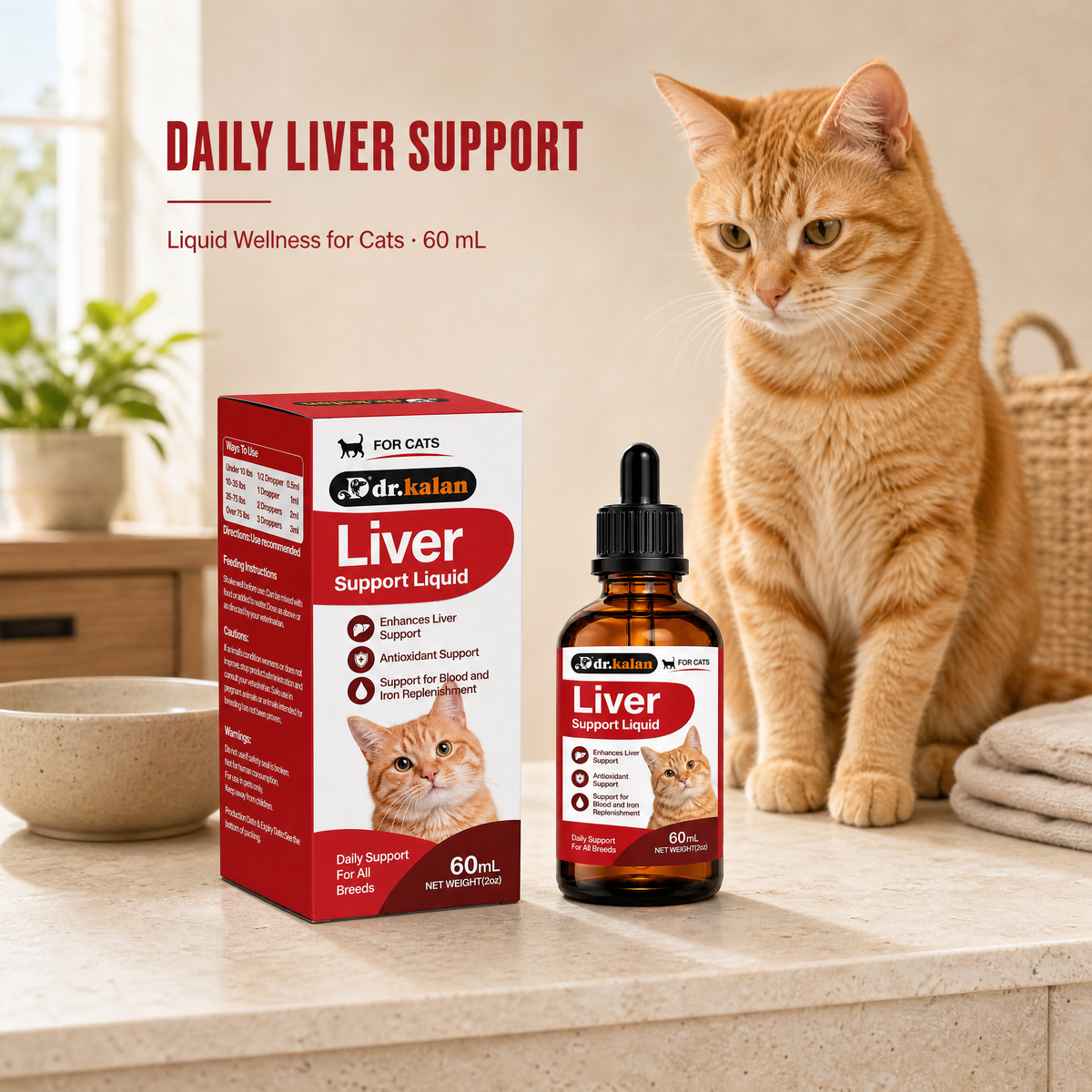 Dr. Kalan Liver Support Liquid for Cats, 60 mL