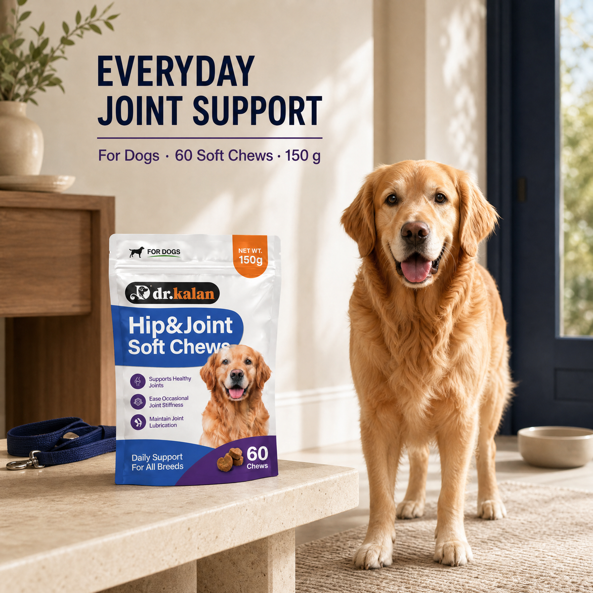 Dr. Kalan Hip & Joint Soft Chews for Dogs, 60 Chews, 150 g